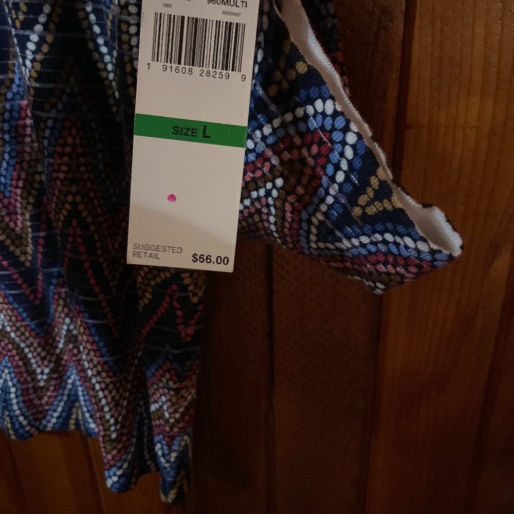 New alfred dunner 3/4 length chevron embellished top SIZE L - Picture 5 of 8